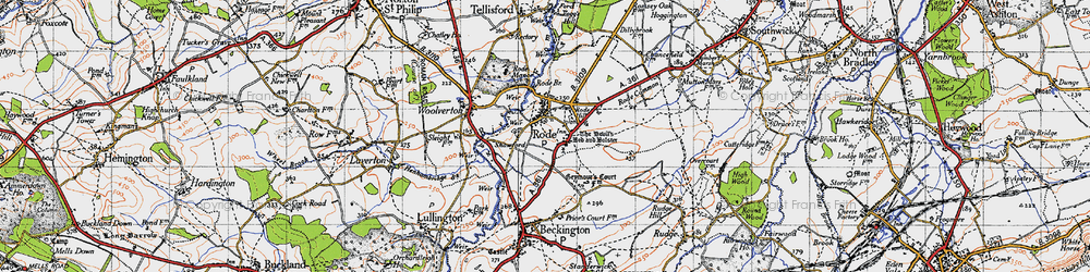 Old map of Rode in 1946