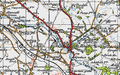 Old map of Rode Heath in 1947