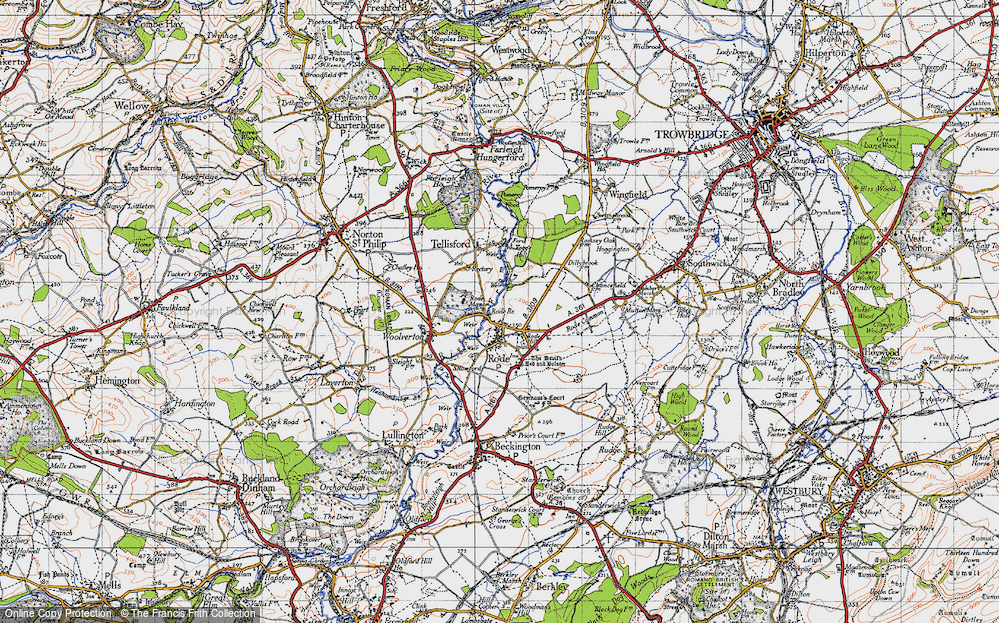 Old Map of Rode Hill, 1946 in 1946