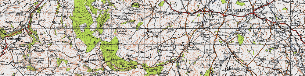 Old map of Rodhuish in 1946