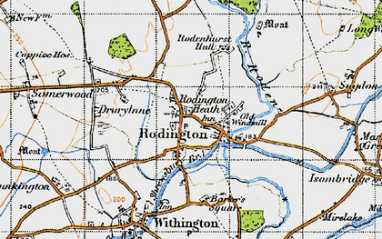 Old map of Rodington in 1947