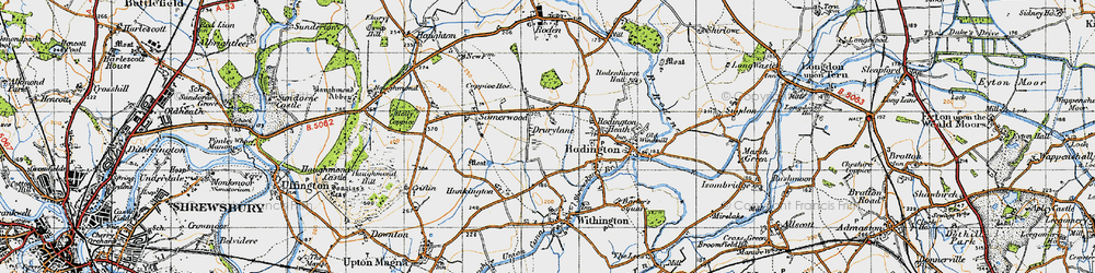 Old map of Rodington Heath in 1947