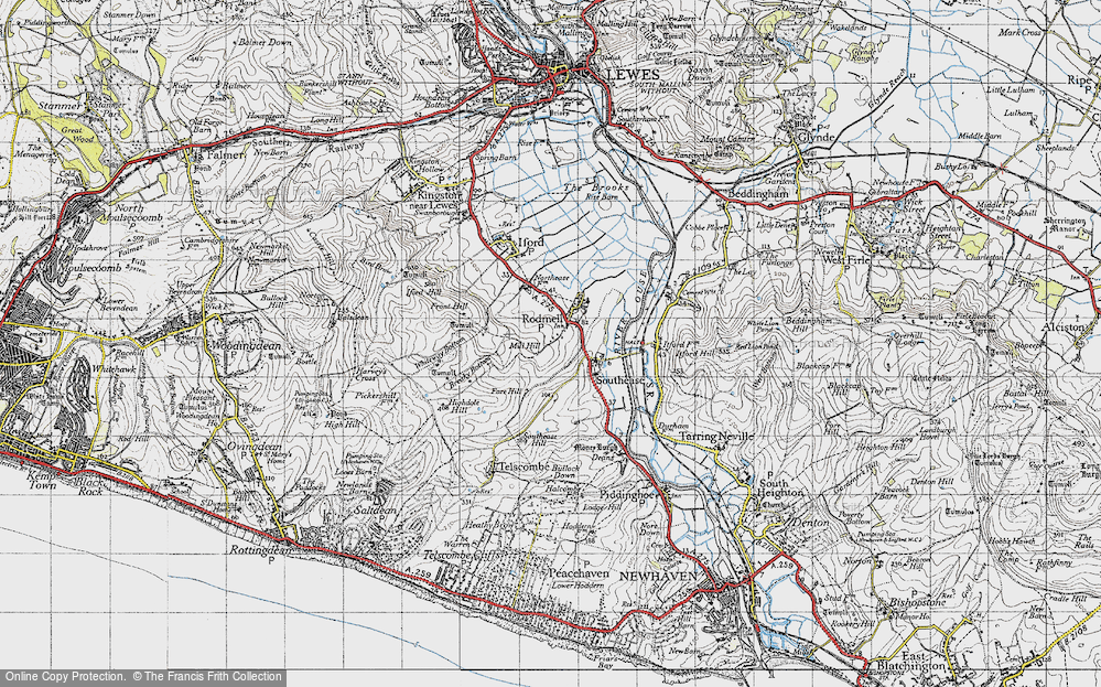 Old Map of Rodmell, 1940 in 1940