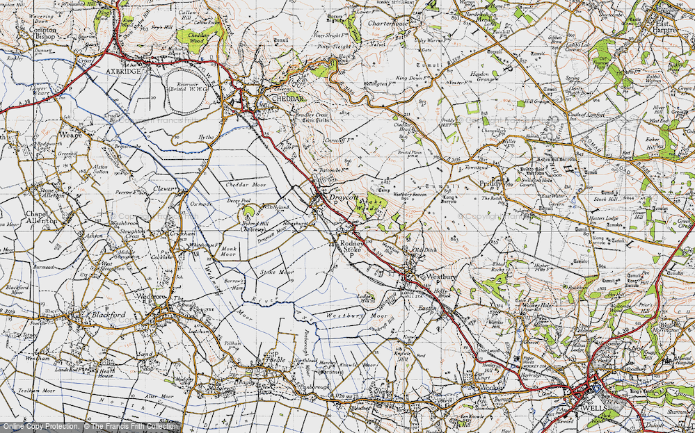 Old Map of Historic Map covering Big Stoke in 1946