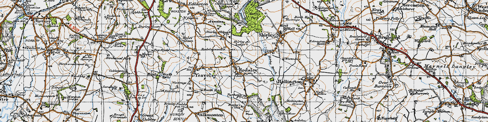 Old map of Rodsley in 1946