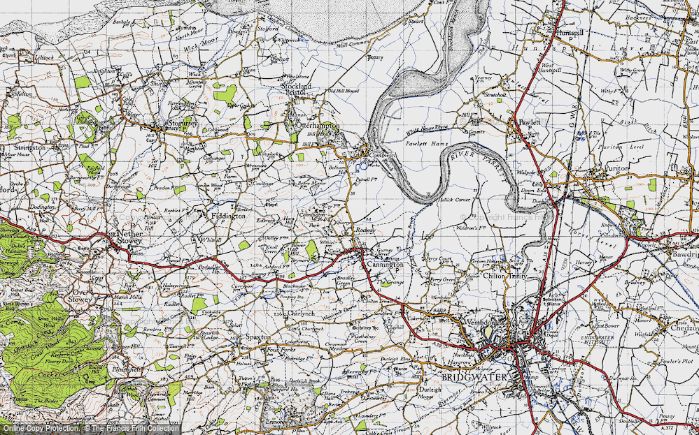 Old Map of Historic Map covering Bolham Ho in 1946