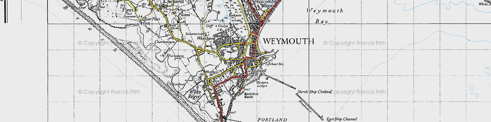 Old map of Rodwell in 1946