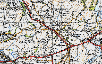 Old map of Roe Cross in 1947