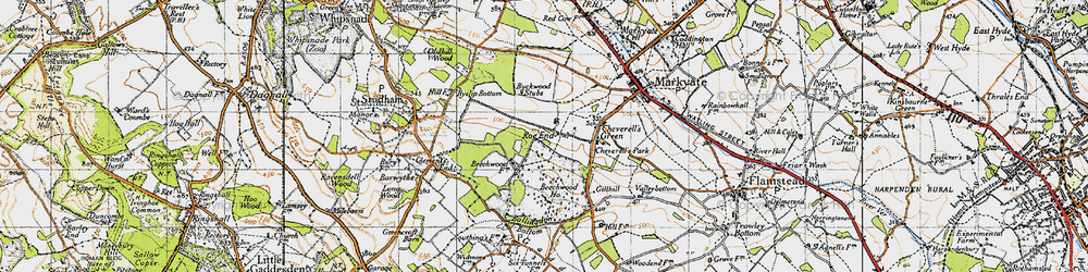 Old map of Buckwood Stubs in 1946
