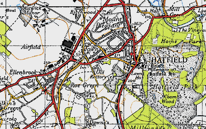 Old map of Roe Green in 1946