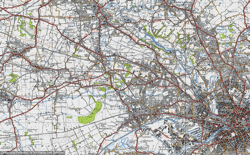 Old Map of Roe Green, 1947 in 1947