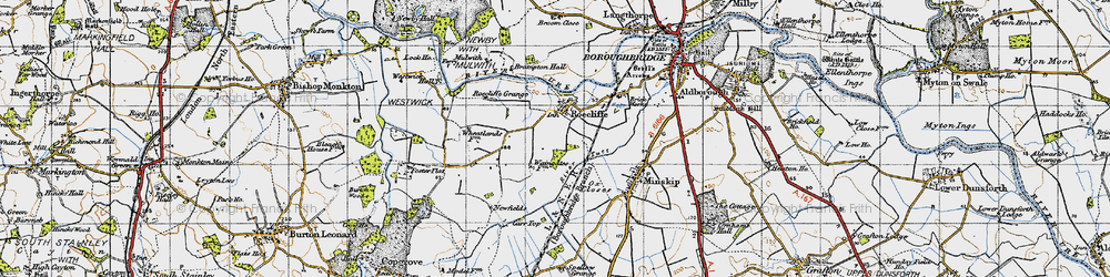 Old map of Roecliffe in 1947