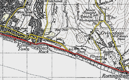 Old map of Roedean in 1940