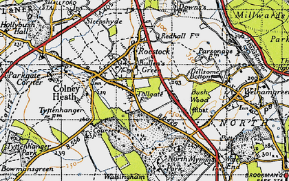 Old map of Roestock in 1946