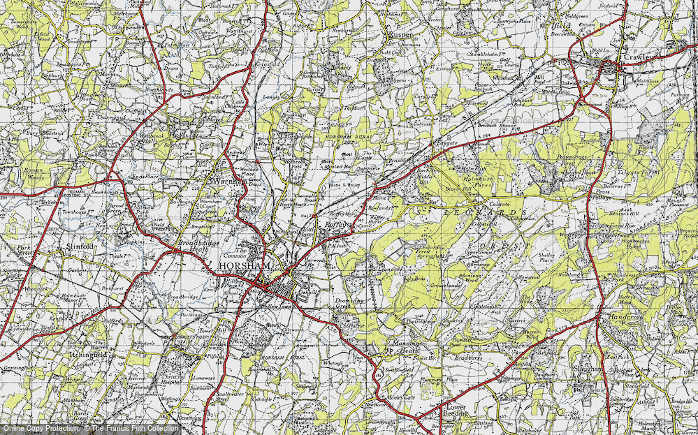 Old Map of Roffey, 1940 in 1940
