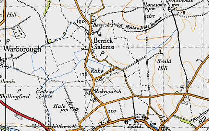 Old map of Roke in 1947