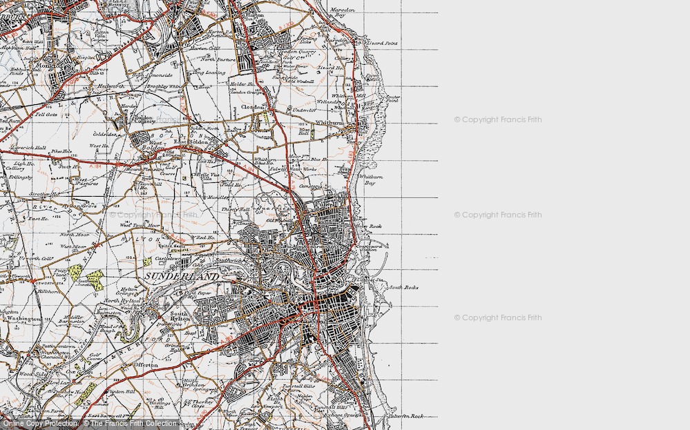 Old Map of Roker, 1947 in 1947