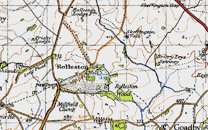 Old map of Briery Leys Spinney in 1946