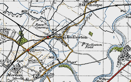 Old map of Rolleston in 1946
