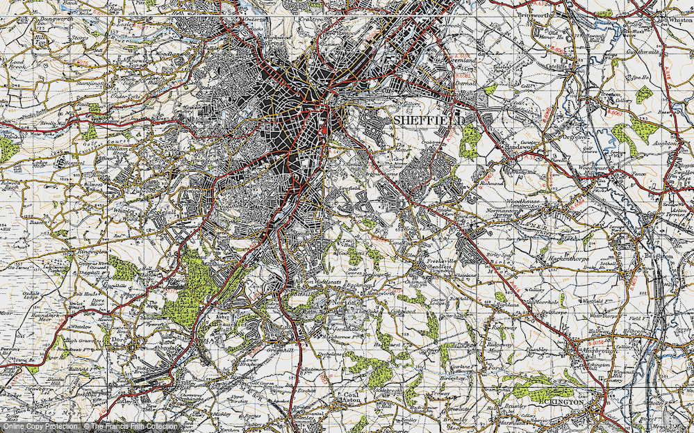 Old Map of Rollestone, 1947 in 1947