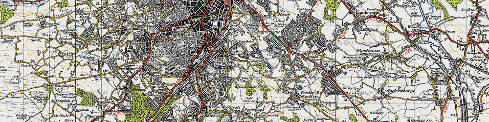Old map of Rollestone in 1947