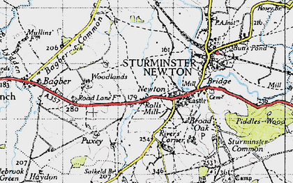 Old map of Rolls Mill in 1945