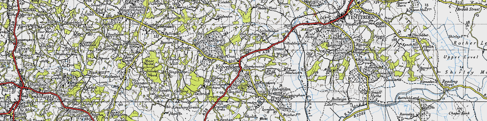 Old map of Rolvenden in 1940