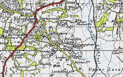 Old map of Rolvenden Layne in 1940