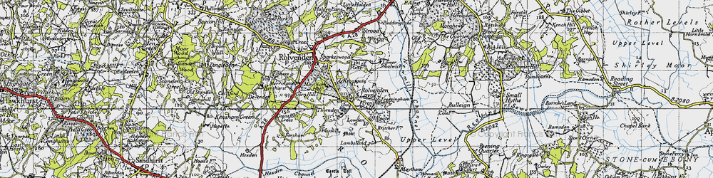 Old map of Kent and East Sussex Steam Railway in 1940