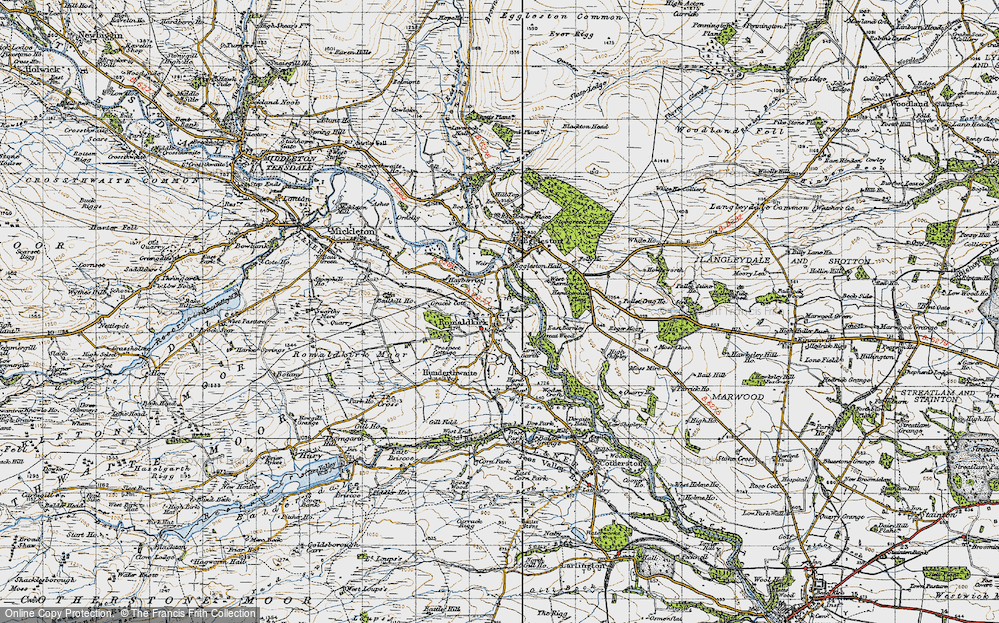 Old Map of Historic Map covering Beer Beck in 1947