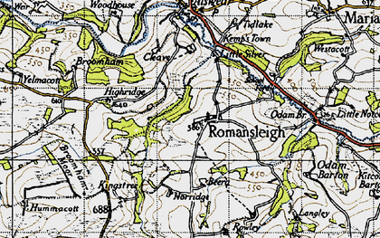 Old map of Broomham Moor in 1946