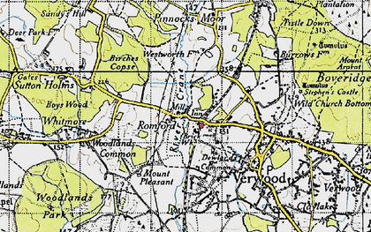 Old map of Romford in 1940