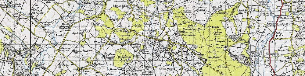 Old map of Romford in 1940