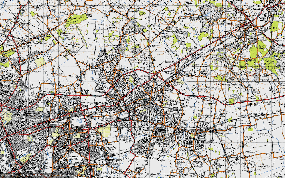 Old Map of Romford, 1946 in 1946