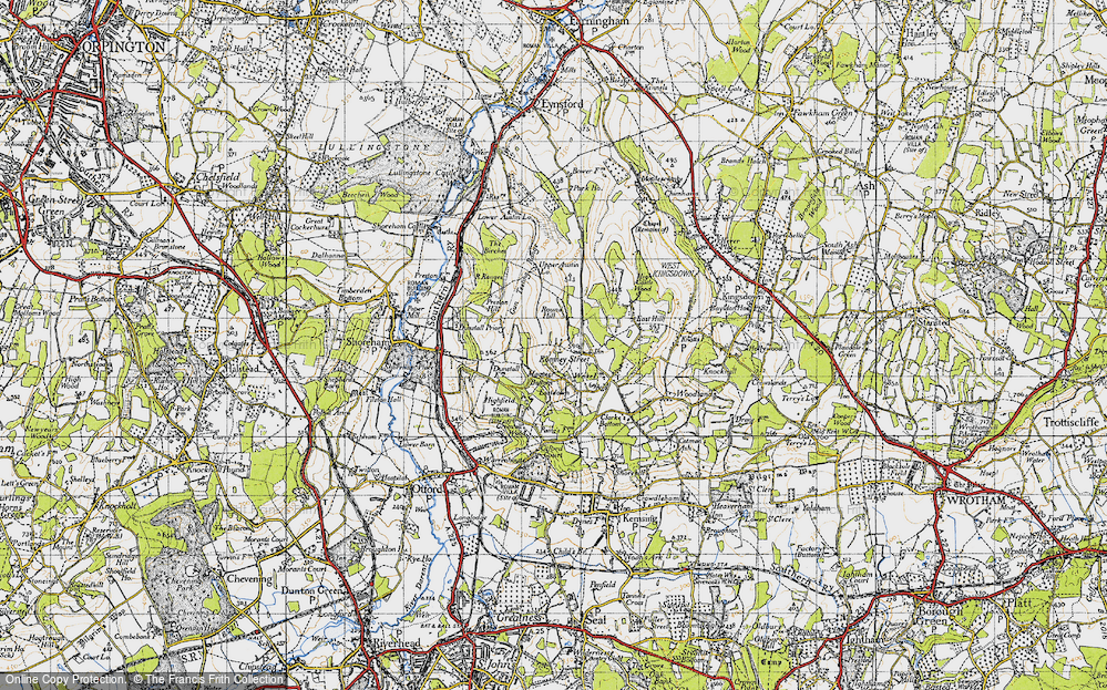 Old Map of Historic Map covering Magpie Bottom in 1946