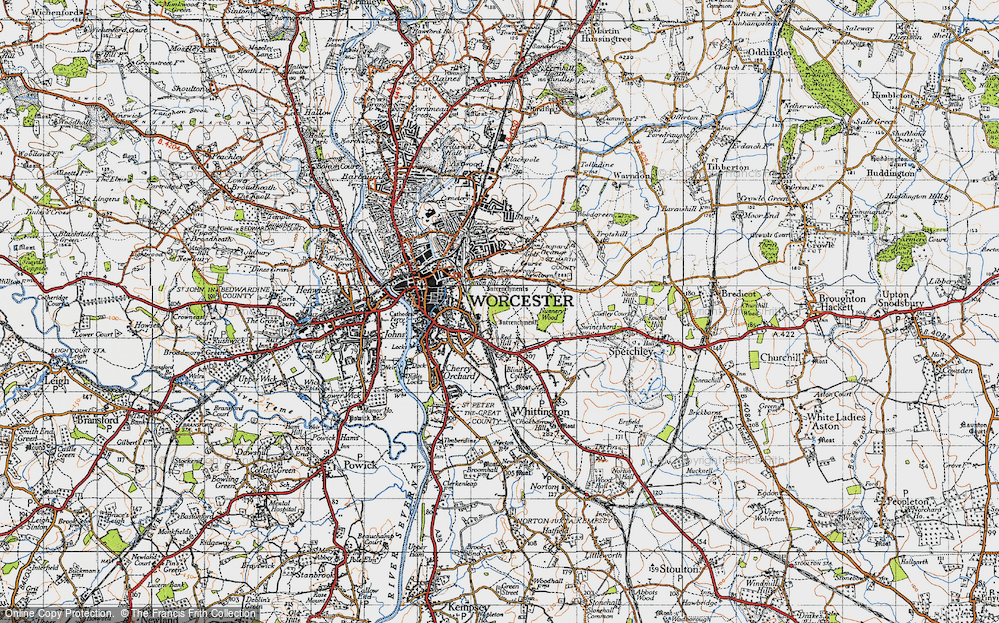Old Map of Ronkswood, 1947 in 1947