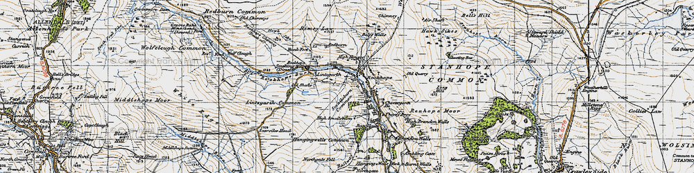 Old map of Rookhope in 1947