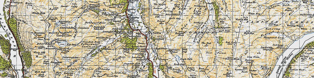 Old map of Beda Fell in 1947