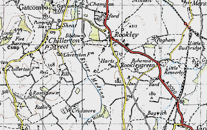 Old map of Bohemia Corner in 1945