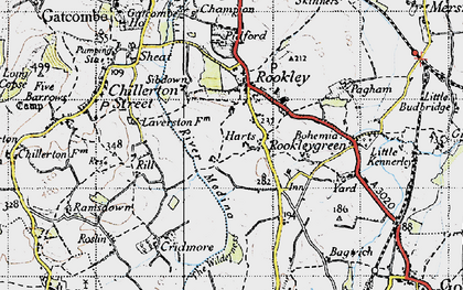 Old map of Rookley Green in 1945