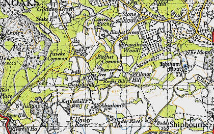 Old map of Wilmot Hill in 1946