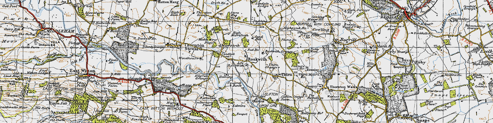 Old map of Rookwith in 1947