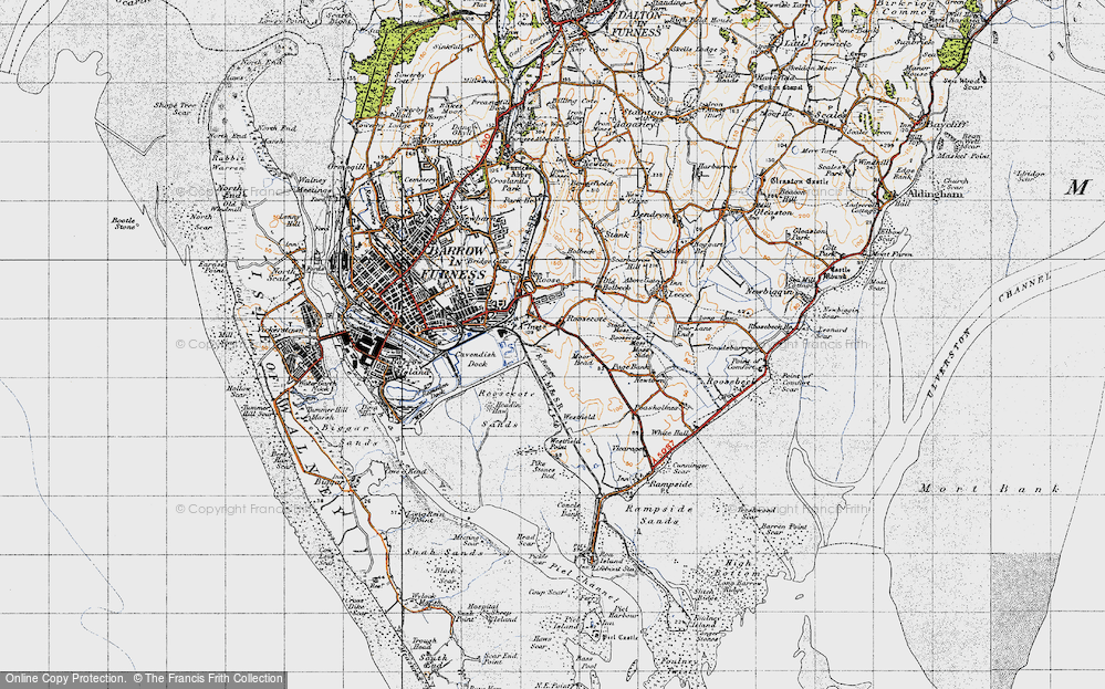 Old Map of Roosecote, 1947 in 1947