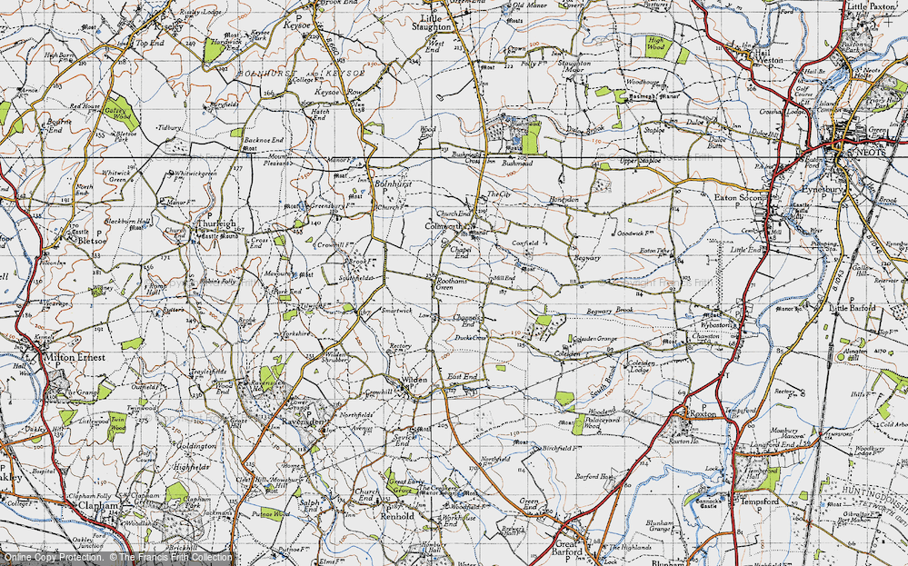 Old Map of Historic Map covering Blacklands in 1946