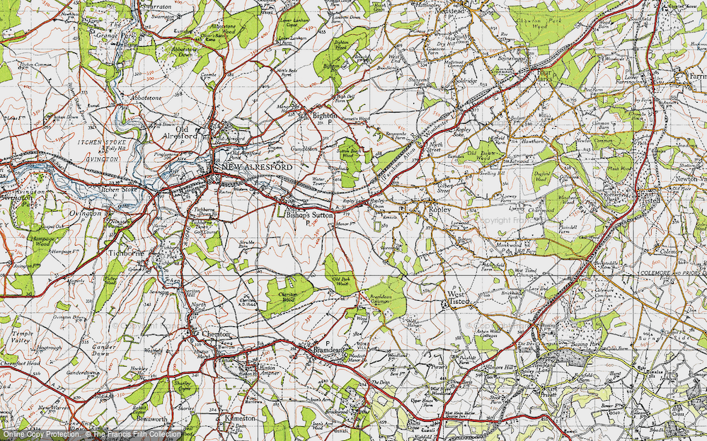 Old Map of Ropley Dean, 1945 in 1945