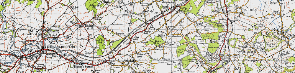 Old map of Ropley Soke in 1945