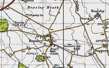 Old map of Ropsley in 1946