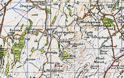 Old map of Rorrington in 1947