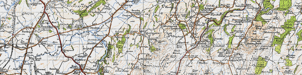 Old map of Rorrington in 1947