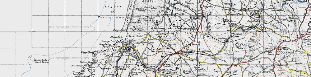 Old map of Rose in 1946